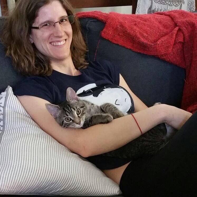 headshot with cat